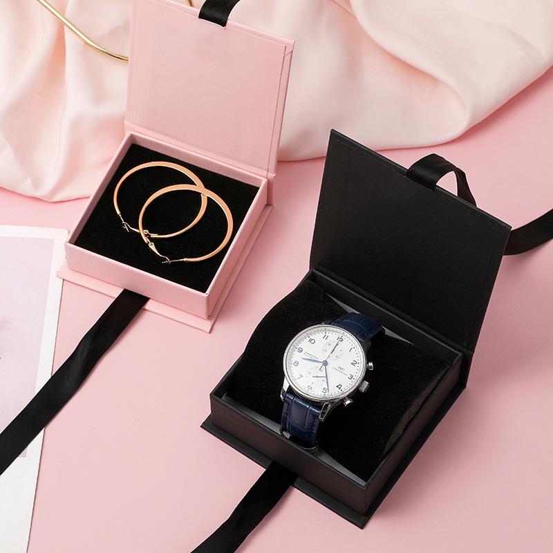 Exquisite Flip-Top Jewelry Gift Box for Rings, Watches, Necklaces, Earrings, Pendants, and Badges