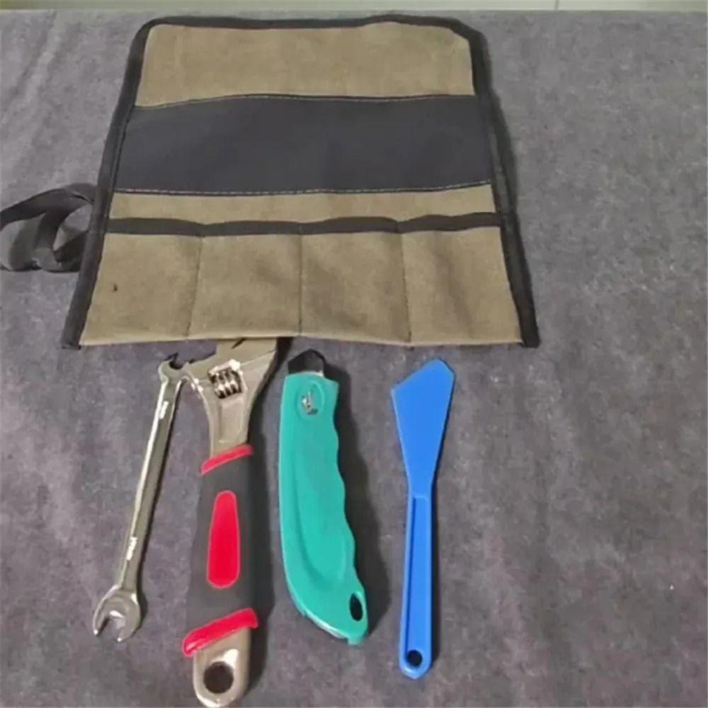 1Pcs Multiple Pocket Roll Up Tool Bag Oxford Cloth Storage Case Bag Wrench Pouch  Hanging Tool
