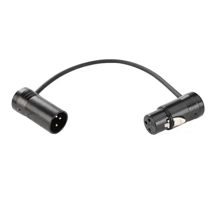 ALL 4 PRO 25 50 100 CM 3-Pin Plated Right Angle XLR MaleFemale Connector Plug for Audio (25CM)
