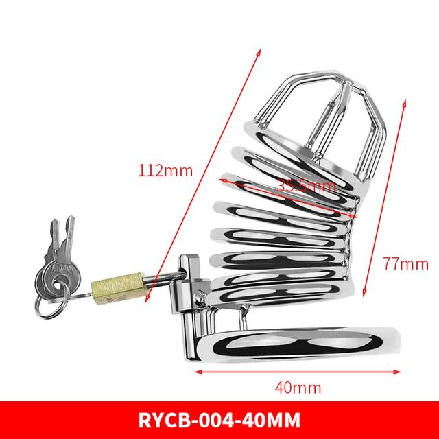 RUNYU Adult Sextoy Tooys Men'S Metal Penis Chastity Cage Adjustable Cock Ring Restriction Punitive Stainless Steel Lock Sex Toy
