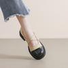 Mary Jane Schuhe mit dicker Sohle, Damen Colorblocking, kleine Lederschuhe im College-Stil, Blockabsatz, Einzelschuhe mit weicher Sohle