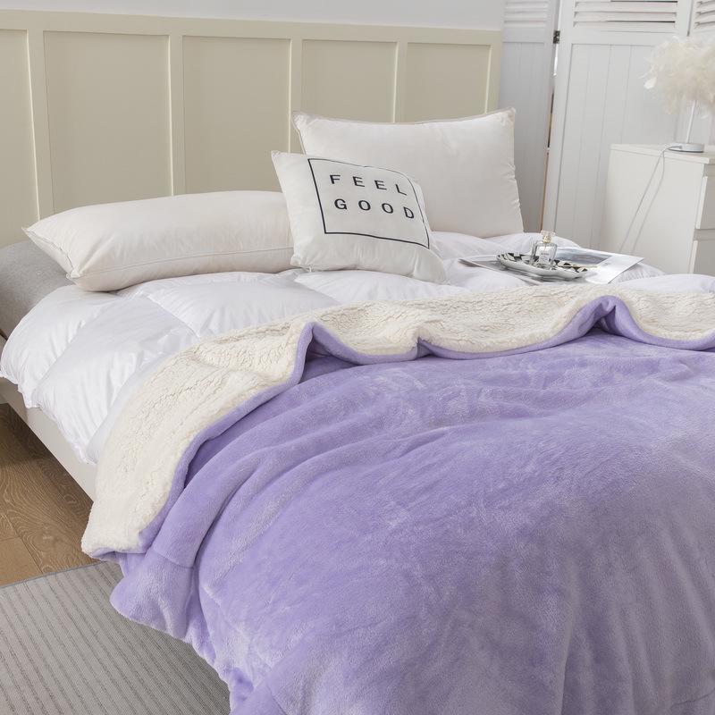 New Double-Layer Thick Lambskin Leisure Blanket for Sofa or Office Nap