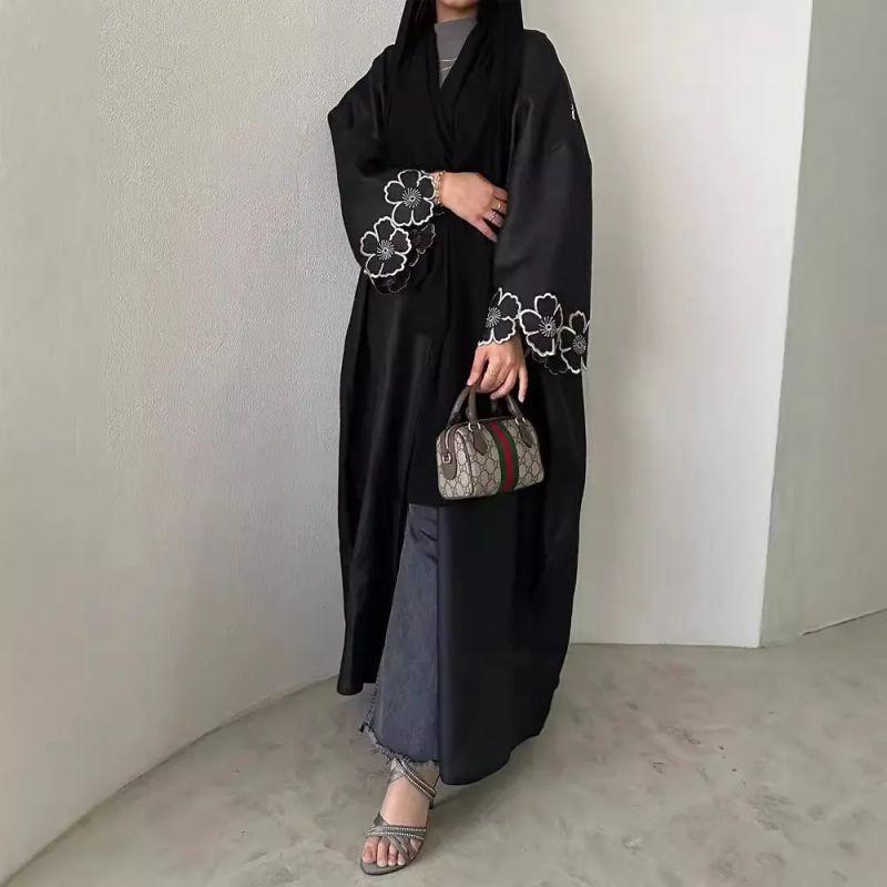 F428 Foreign Trade Cross-border E-COMMERCE Dubai Arabic Embroidery Embroidered Robe Fashion Outer Wear Abaya Robe In Stock