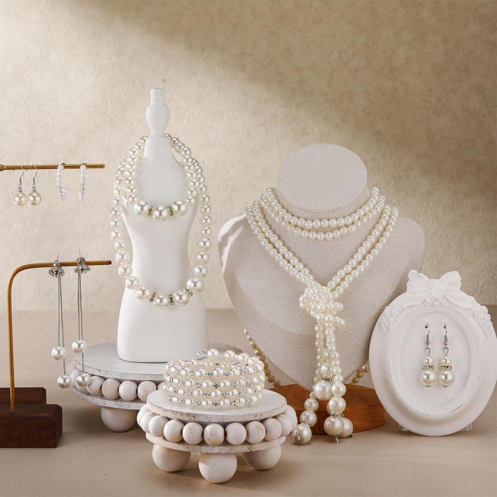 Set Collana e Orecchini Geometrici con Perle per Feste in Lega con Galvanica