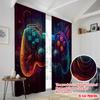 2 Stück, 2D-Flachdruck Fenstervorhang CyberJoystick 100% Polyester (ohne Stange) Feiertagsgebrauch für Schlafzimmer, Wohnzimmer, Büro