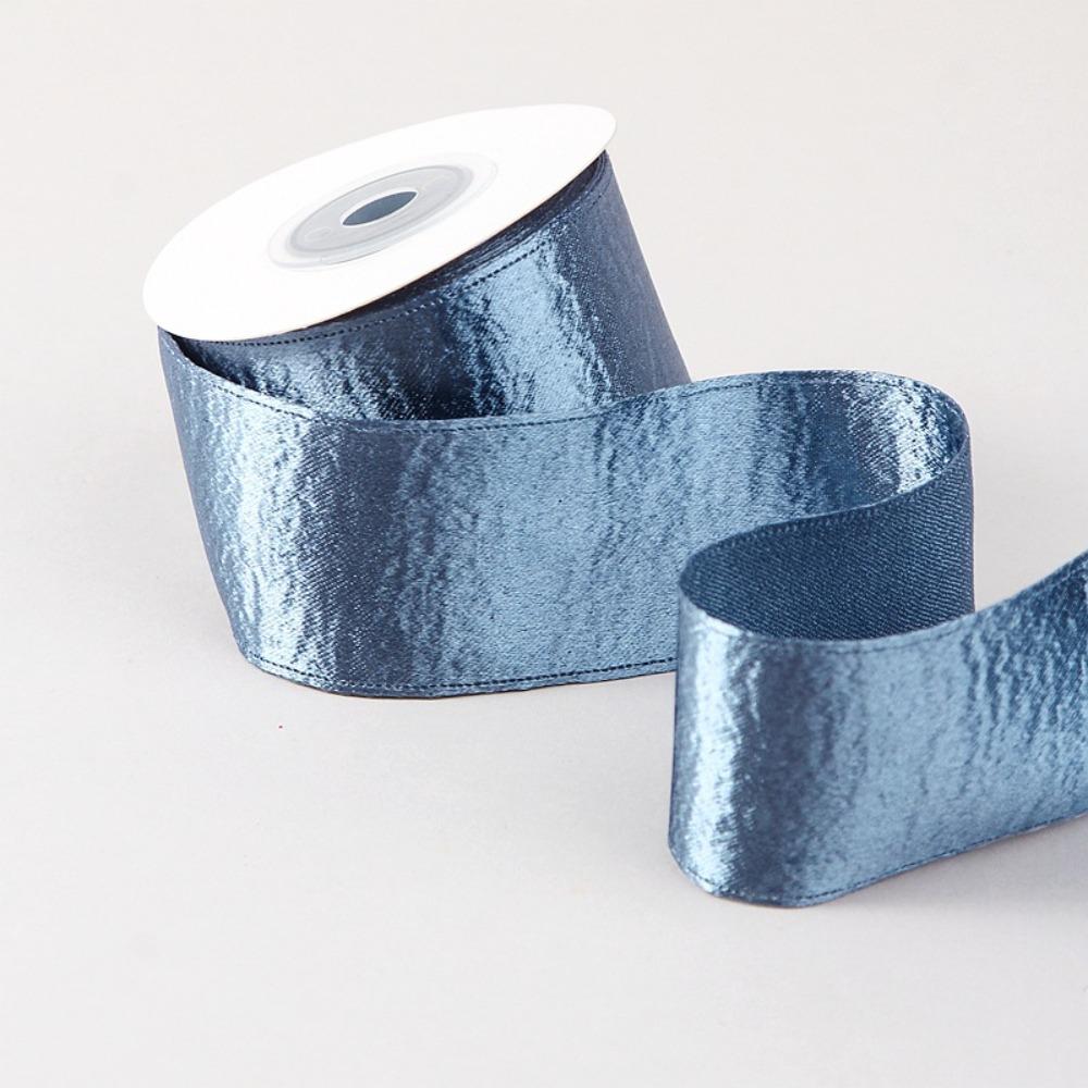 2.5cm 10 Yards Velvet Ribbon Metallic Luster Single Sided Glitter Ribbon Silver Edge Silver Wire Satin Ribbon Gift Box Packaging 10 yards
