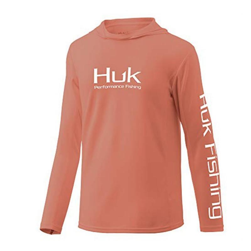 Men's Fishing Clothes HUK Long-sleeved Hooded UPF50 Sun Protection UV Breathable Quick-drying