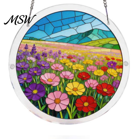 Light Refraction Sun Catcher Acrylic Puzzle Suncatcher, Colorful Window Hanging Ornament, 7.87 Inch Wall Art Decoration, Ideal for Gifting And