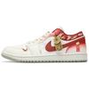 Air Jordan 1 Abrasion Resistant Abrasion Resistant Low Top Vintage Basketball Shoes Women's Beige Red 553560-133(Team24-)
