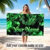 Floral Garden Theme Soft Beach Towel Personalized Custom Name Text Towel Portable for Beach Pool Travel