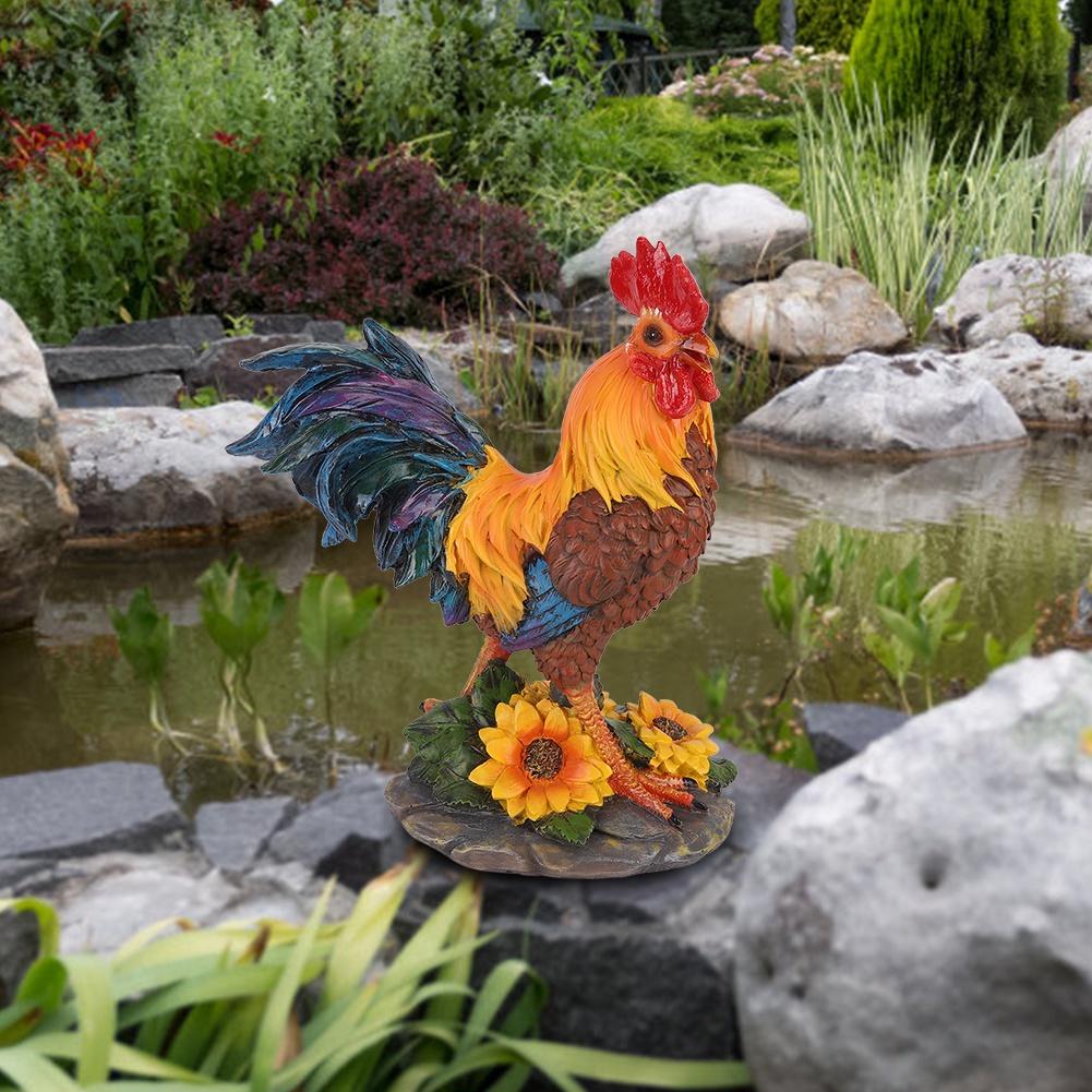 Home Courtyard Garden Decoration Outdoor Decorative Rooster Model Statue Sculpture Art Craft Ornament