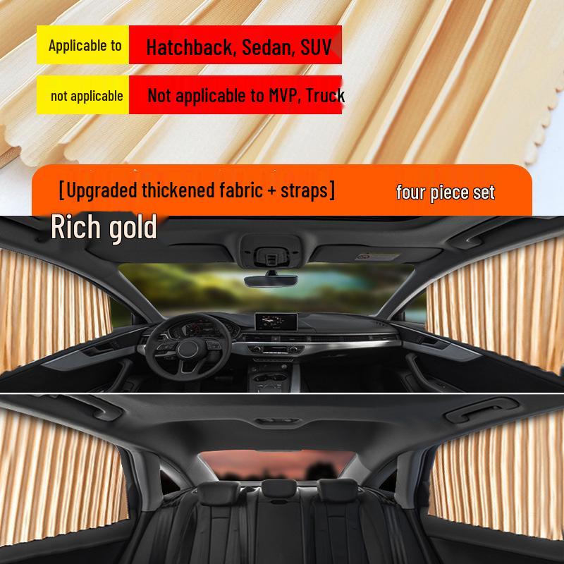 Universal Automatic Retractable Magnetic Car Window Sunshade & Heat Insulation Curtains