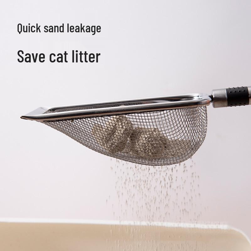 Stainless Steel Fine Hole Cat Litter Scoop for Mineral Sand and Small Waste Removal