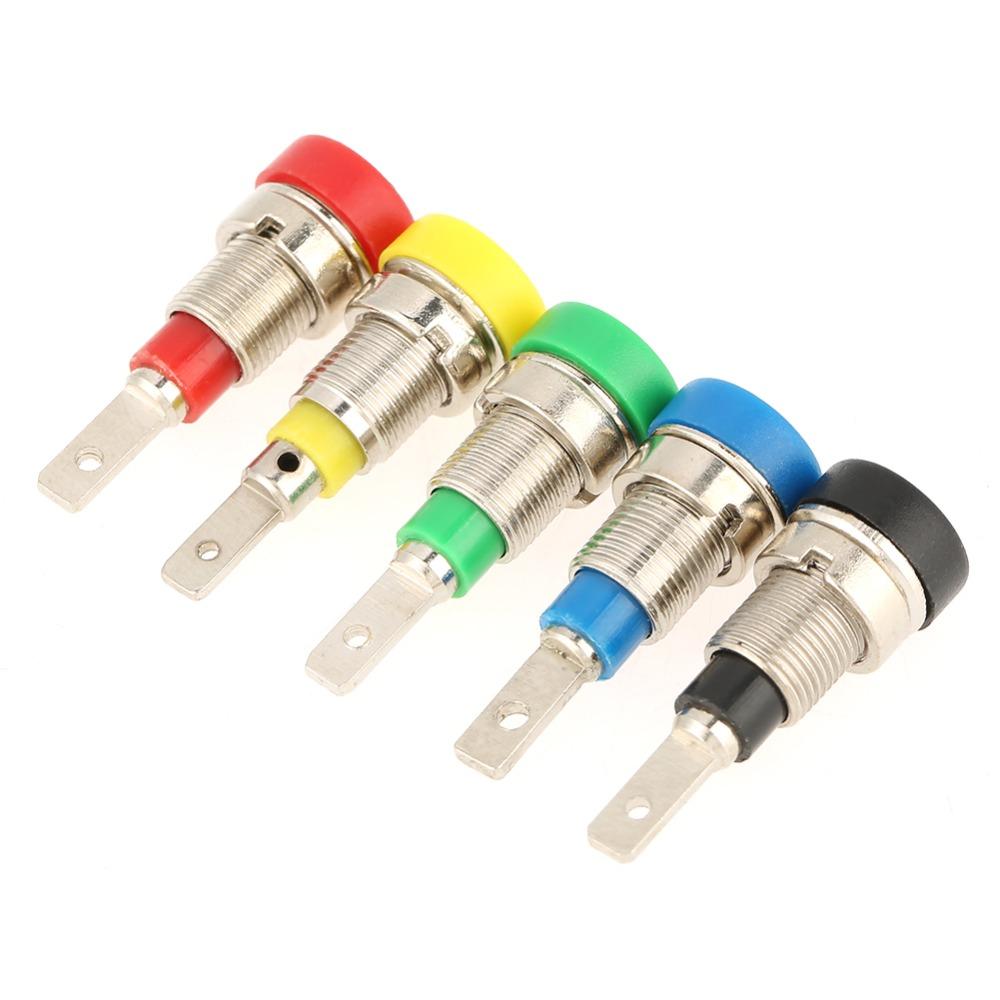 5 Pcs 2 mm Banana Socket Copper Binding Posts Chassis Mount Banana Jack  Test Probes