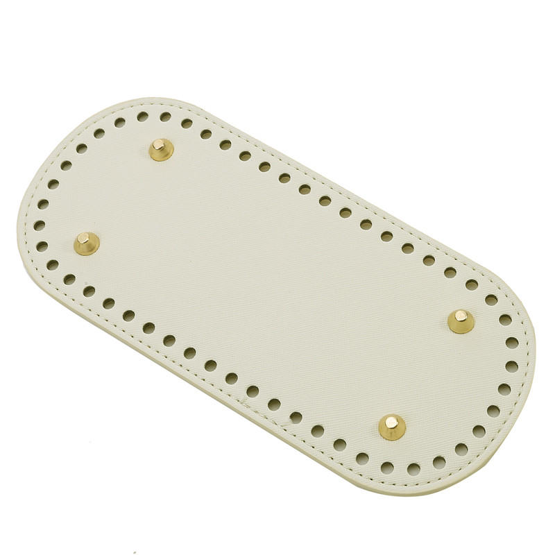 Creative Oval Shape DIY Hand Stitched Woven Bag Cushion Base with Holes Rivet Bottom Accessories