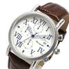 Klokke Chronograph Lærreim 5 ATM Vanntett Hvit Mørkebrun [Salvatore Mara] Herre SM19109-SSWHDBR2