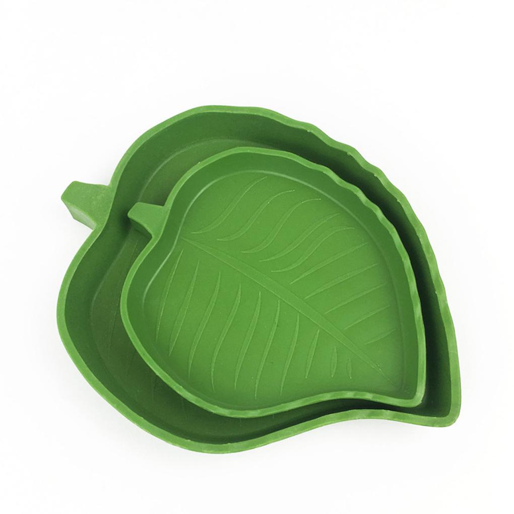 Healthy Feed For Pets Durable Plastic Bowl With Easy To Clean Drinking Bowl Dish Reptile Water Bowl Pet Bowl Feeder Small Leaf Style