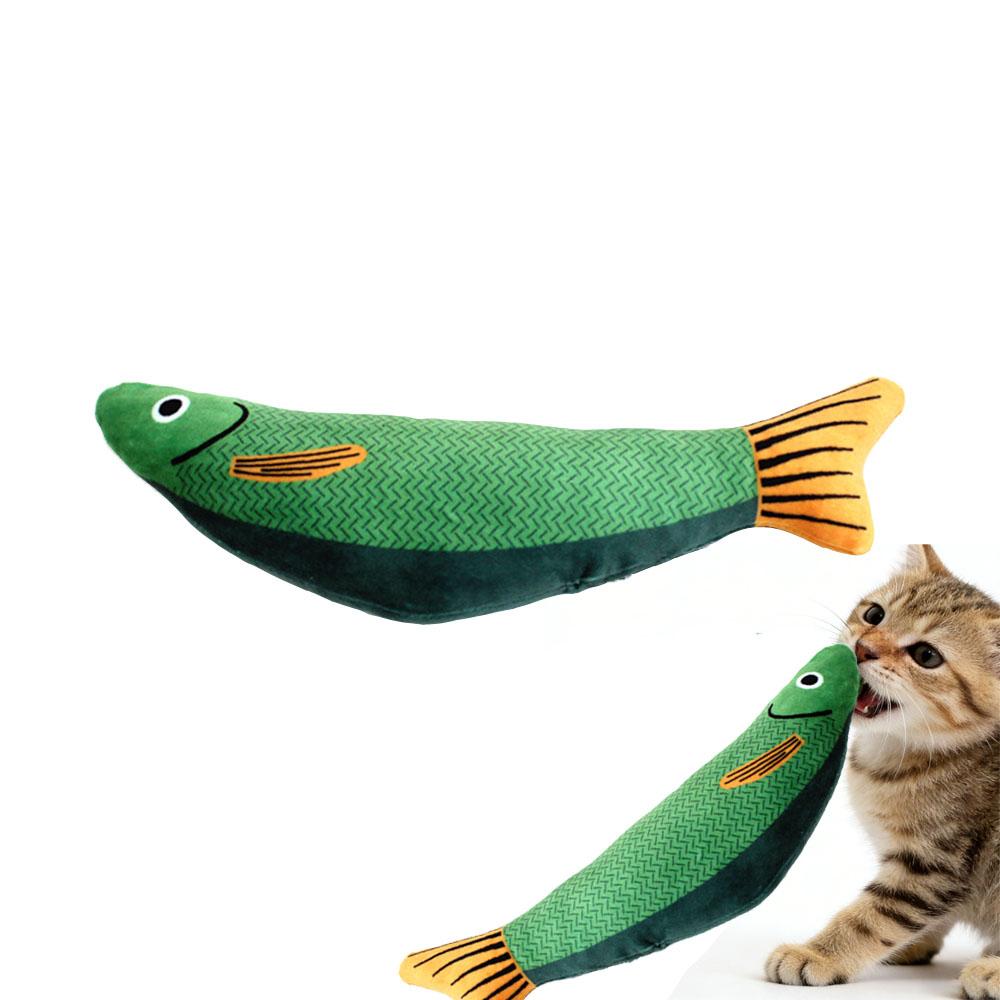 Interactive Catnip Fish Toy Cats, Soft Plush Cat Kicker Toy with Crinkle Sound, Durable Bite-Resistant Fish Chew Toy for Kitten Teeth Cleaning