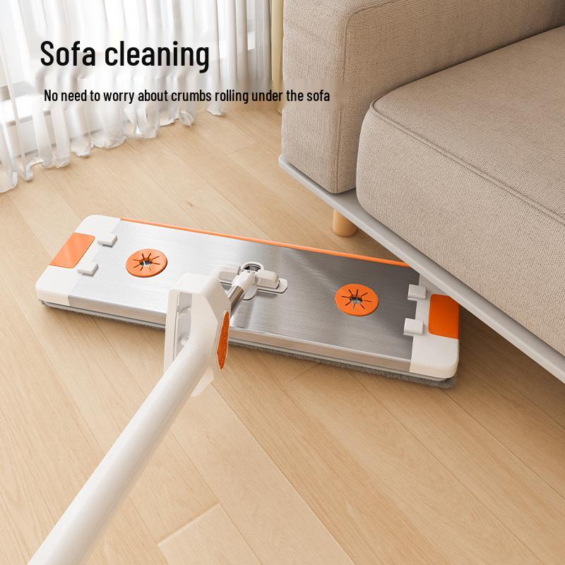 Effortless Clean Mop: One-Swipe Wet & Dry Flat Mop with Large Panel and Hand-Free Wash