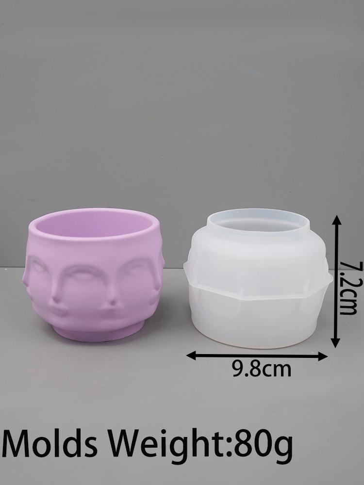 Creativity Human Face Candle Jar Silicone Mold DIY Lips Storage Pen Holder Crafts Making Plaster Resin Flowerpot Casting Molds