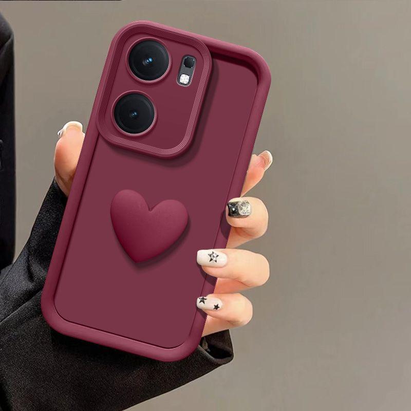 S 22 23 21 20 Cute 3d Love Heart Silicone Case For Samsung Galaxy S24 S21 S20 S23 Fe Ultra Plus 5g Women Matte Back Cover S20fe