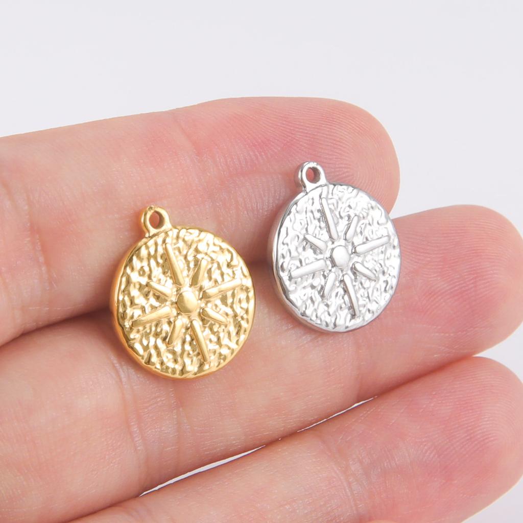 Teamer 5pcs North Star Sun Stainless Steel Charms for Jewelry Fashion Mini Pendant Charm DIY Jewelry Making Supplies wholesale