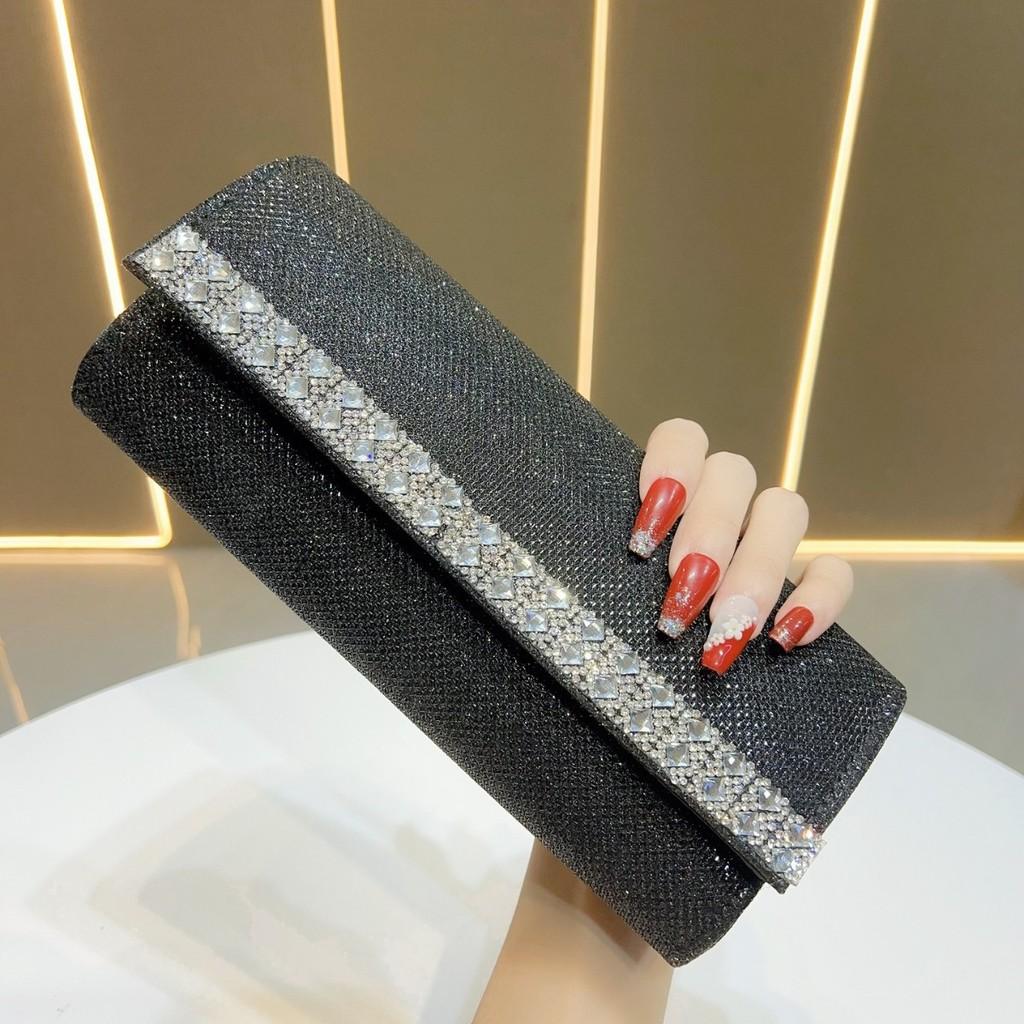 Fashion Glitter Clutch Bag With Rhinestone Embellishments For Evening Weddings And Formal Events