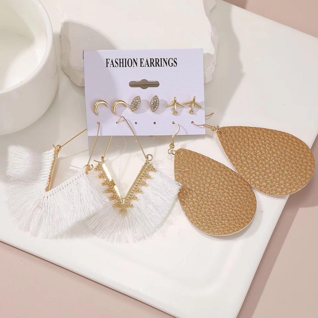 Ensemble de Boucles d'Oreilles Vintage Bohème Mode Pompons Colorés Acrylique Perle Géométrique Pendantes pour Femmes Bijoux Mode Cadeaux 2026