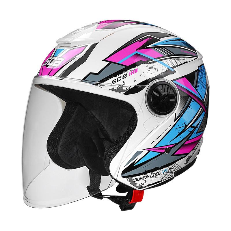 4 Season Motorcycle Half Helmet E-bike Men Women Clear Lens Universal Fit