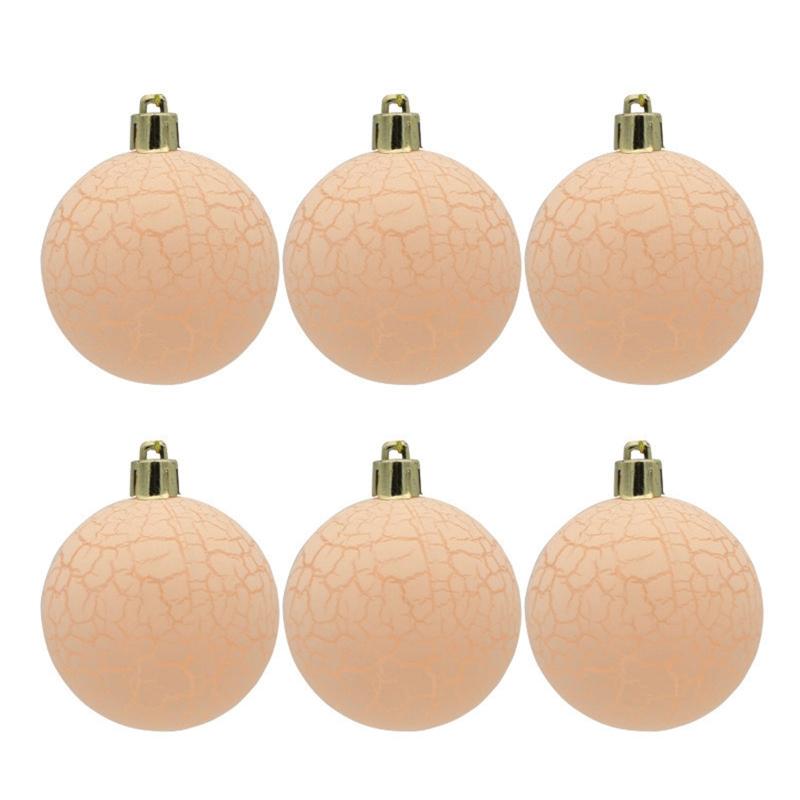 6 Stück Weihnachtskugeln Hängeanhänger Rissmuster Weihnachtsbaum Dekorative Bruchsichere Ornamente für Zuhause Festival Raumdeko