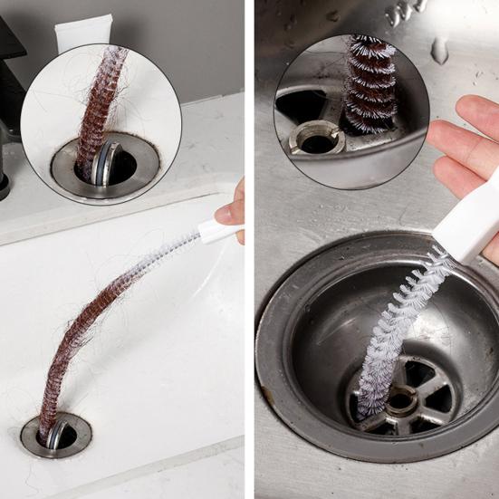 Pipe Brush Rustproof Cleaning Plastic Practical Good Grip Drain Household Supplies