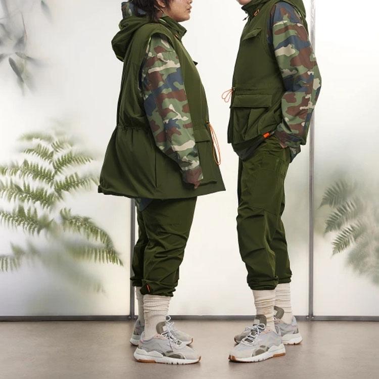 adidas X Ivy Park İşbirliği SS23 Çıkarılabilir Kamuflaj Kargo Ceket Unisex Ceket Askeri Yeşil IB0217
