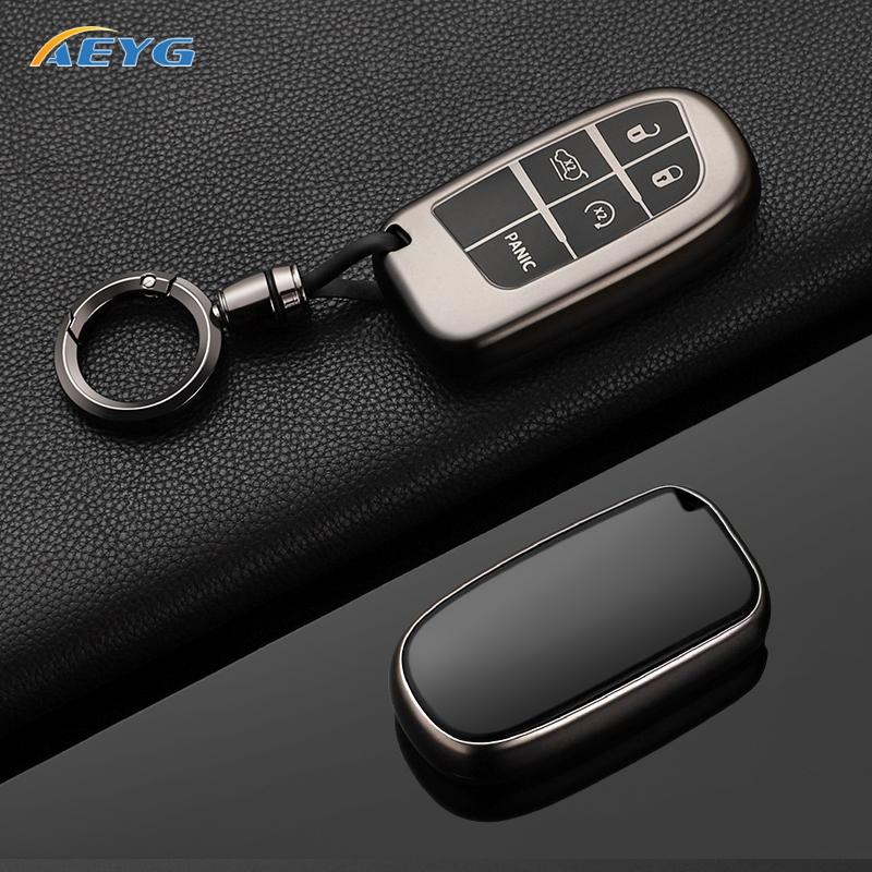 JQS4 TPU Auto Shell Fob Holder For Jeep Renegade Frand Cherokee Dodge Journey Charger Chrysler 200 300 300 Remote Holder keychain
