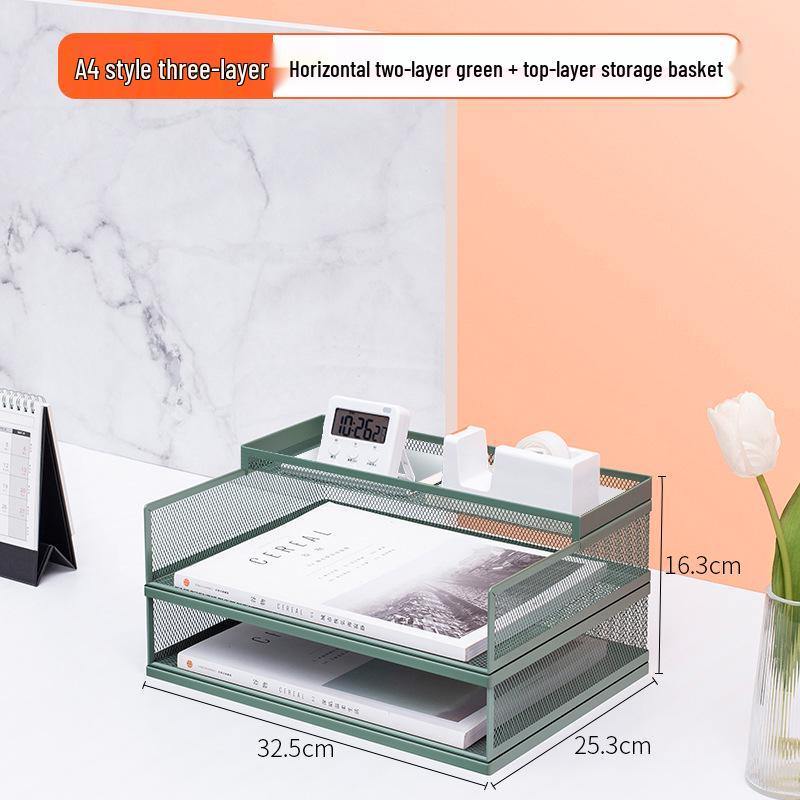 A3A4 Metal File Holder & Multi-layer Office Storage Rack