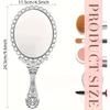 24 Pack Handheld Vintage Mirrors Silvery Embossed Mirror for Wedding Favor Princess-Themed Party Travel Portable Makeup Mirror