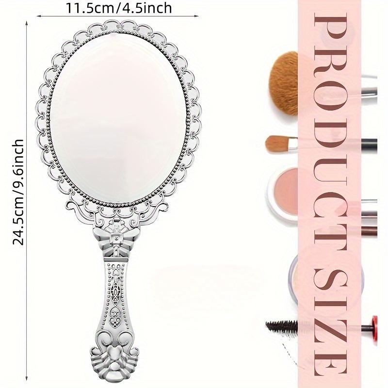 24 Pack Handheld Vintage Mirrors Silvery Embossed Mirror for Wedding Favor Princess-Themed Party Travel Portable Makeup Mirror
