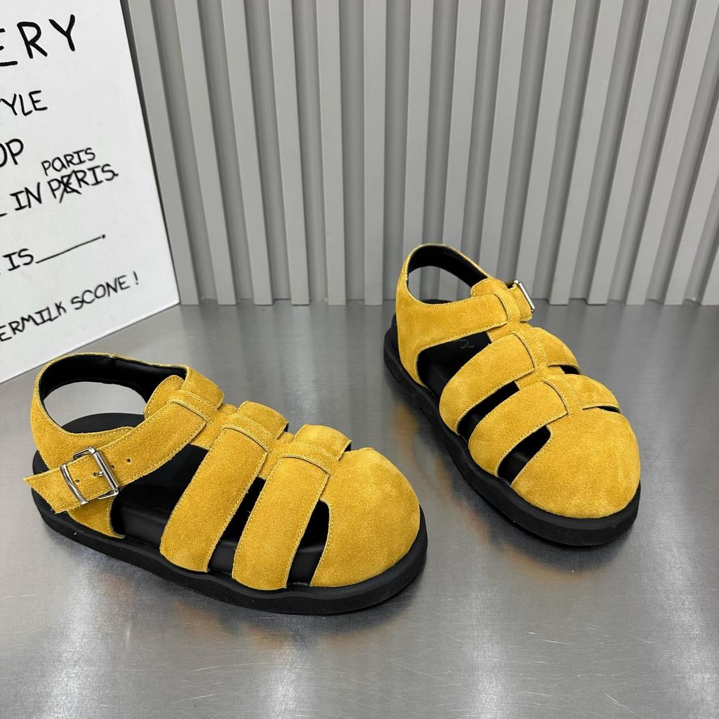 European Thick-soled Bag Head Roman Sandals Women's 2025 Summer New Muffin Bottom Retro Woven Hollow Pig Cage Shoes