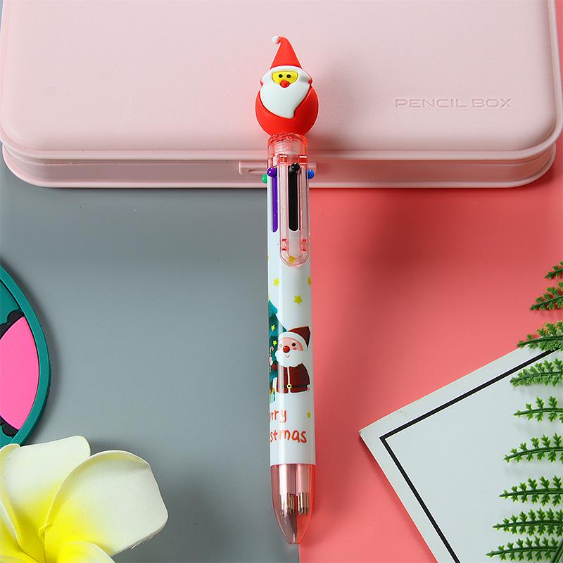 6-Color Ballpoint Pen - Christmas Gift for Students and Kids, Ideal for Doodling, Journaling, Office Stationery