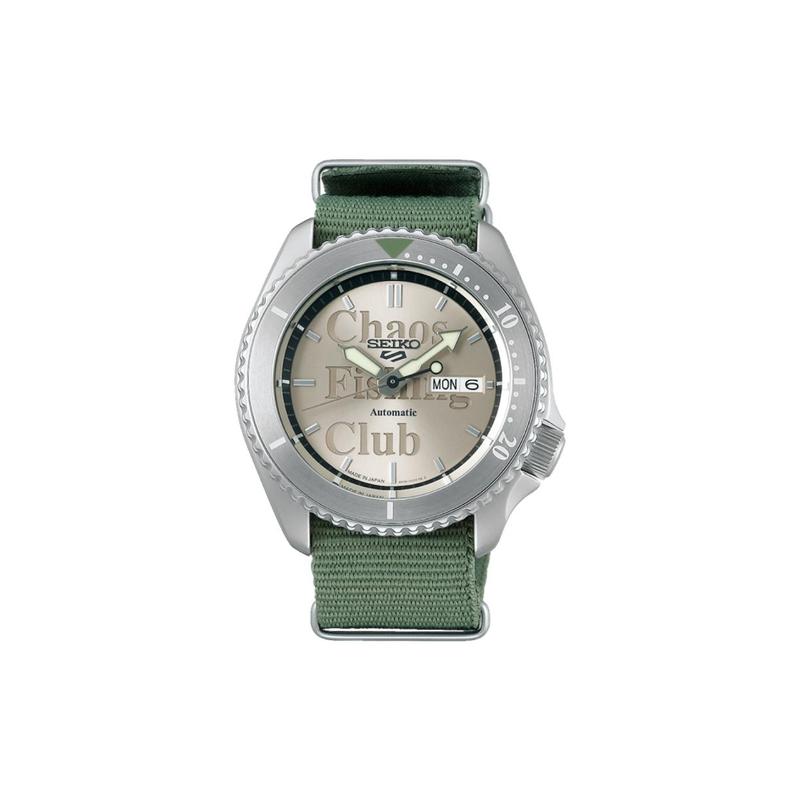 SEIKO 100m waterproof Automatic nylon strap 42.5mm men s watch silver dial SBSA169 серебряный