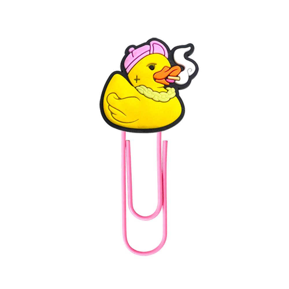 Creative Yellow Duck Paperclip Bookmark - Cute Duck Office Binder Clip