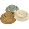 R High Quality Beach Sun Straw Hats For Women Uv Sun Protection Wide Brim Summer Straw Hat Hollow Design Boater Chapeau Femme