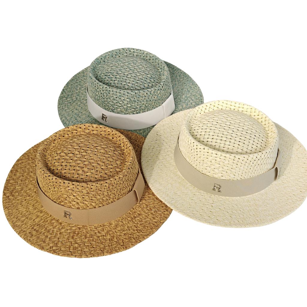 R High Quality Beach Sun Straw Hats For Women Uv Sun Protection Wide Brim Summer Straw Hat Hollow Design Boater Chapeau Femme