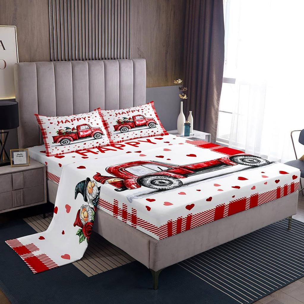 Christmas Theme Pattern Mattress Four-Piece Bedding Set Bedroom Dormitory Bedding Decoration