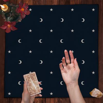 Astrology Constellation Divination Tablecloth Altar Cloth Moon And Stars Tarot Card Table Cover Wicca For Witch Tarot Mat Decor