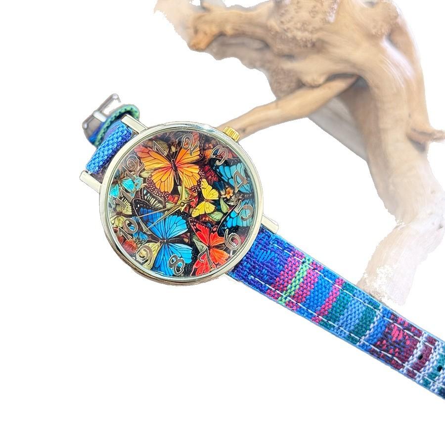 Creative Watch Colored Wind Canvas Strap Vintage Ethnic Wind Ladies Quartz Watch Bosimi Wind Watch
