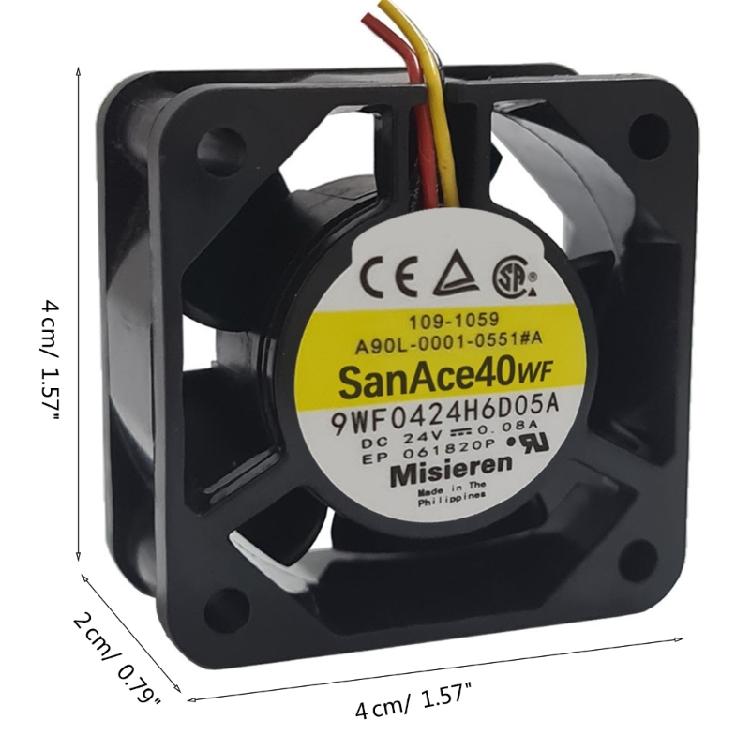 For SanAce40WF DENKI 9WF0424H6D05A 4020 3 Line DC 24V 0.08A FANUC Cooling Fan