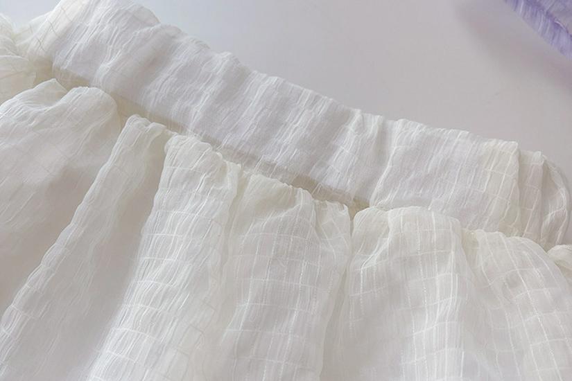 Girls' Summer Big Bow Tulle Skirt Two-Piece Set - Casual Summer Outfit for Baby Girls