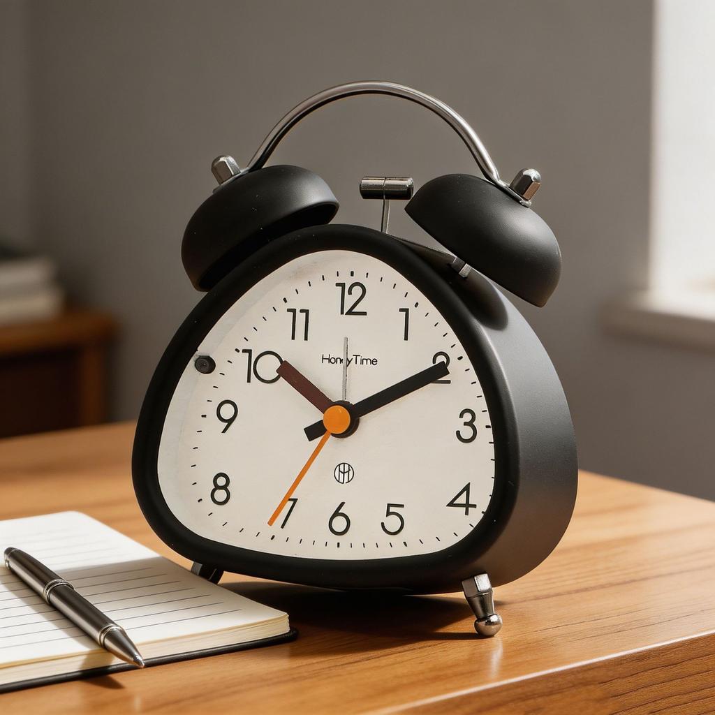 Large Volume, Desktop for Bedroom, Small Alarm Clock for Household Bell, Triangular Metal Mini Alarm Clock for Junior High School Students