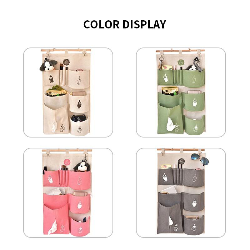 Buy Wall Hanging MultiPocket Canvas Storage Bag 35*60CM at affordable