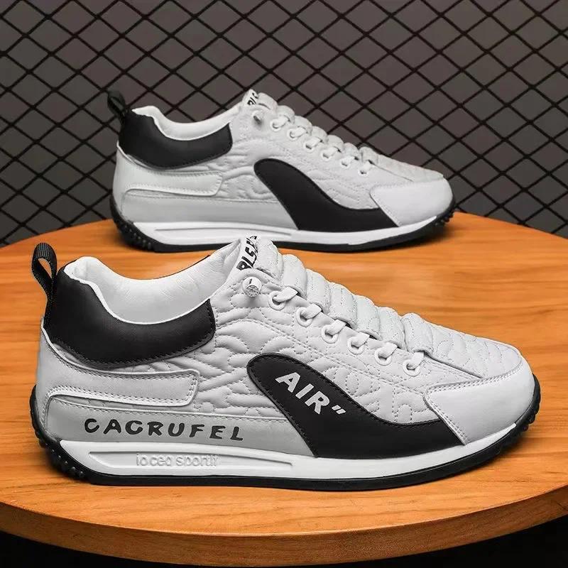 

Мужские повседневные кроссовки на толстой подошве, дышащая обувь, новая осенняя мужская обувь без шнуровки на противоскользящей прогулочной обуви на плоской подошве, модная вулканизированная обувь 44 белый